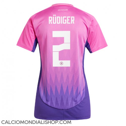 Maglie da calcio Germania Antonio Rudiger #2 Seconda Maglia Femminile Europei 2024 Manica Corta